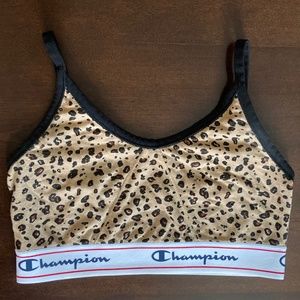 Cheetah Print Champion Cotton Sports Bra Sz S